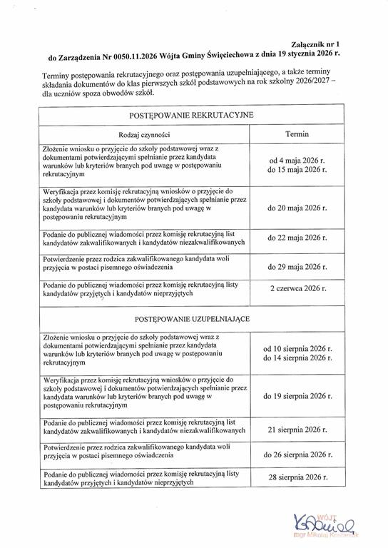 Terminy postępowania rekrutacyjnego Copy